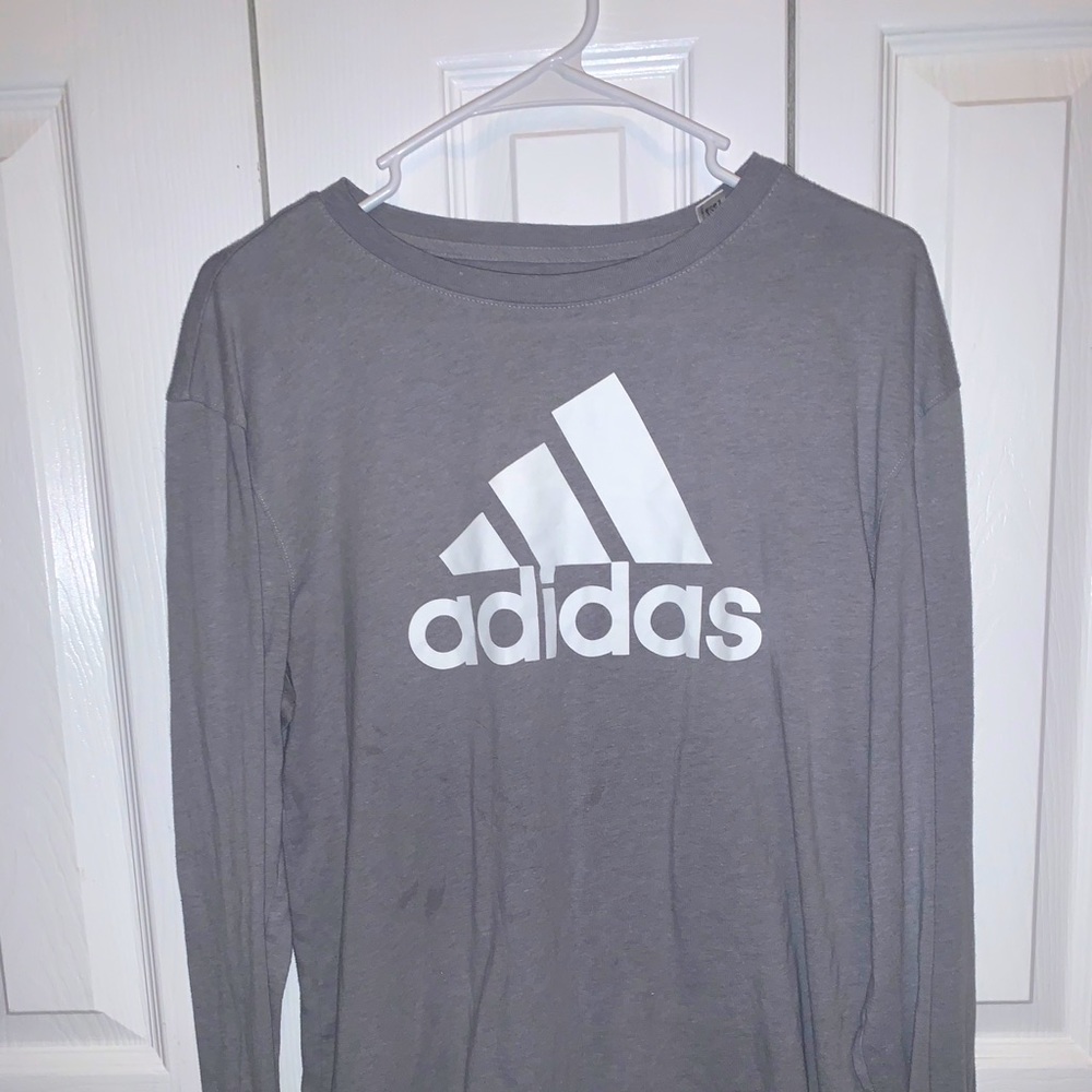 grey adidas long sleeved tee